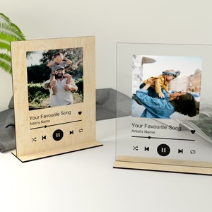 Targa della canzone con supporto - File di taglio laser della placca musicale - Per acrilico - Personalizzabile - Glowforge SVG