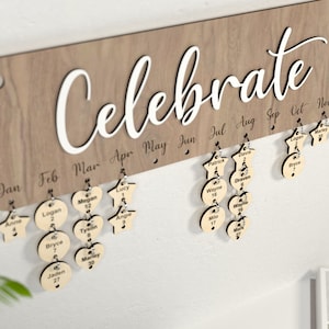Kalendarz urodzinowy - Projekt Glowforge - Plik do cięcia laserowego - PLIK DO CIĘCIA CYFROWEGO