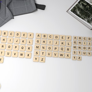 Scrabble tegels Alfabet - 3 Types - Laser Cut Files - SVG, EPS, Ai, PDF - Glowforge Files - Digitale bestanden