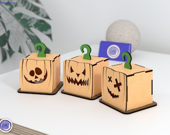 Archivo cortado con láser de linterna de calabaza de Halloween: Ai SVG EPS (descarga digital)