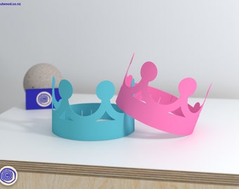 King Crown SVG - Fichiers de découpe - Fichiers découpés au laser - Glowforge, Cricut, Silhouette - Chapeau de fête d'anniversaire pour enfants, Couronne