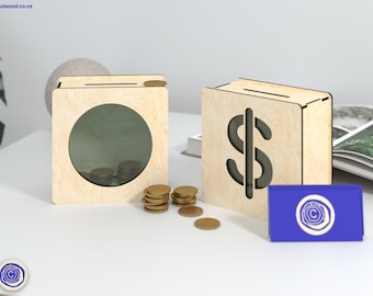 Laser Cut Money Bank Box: Glowforge SVG Digital File