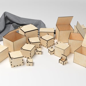 Box Bundle - File tagliati al laser - File Glowforge - File digitali - Diverse dimensioni