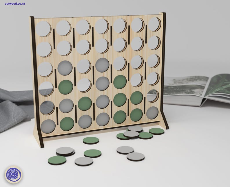 Laser Cut Connect Four Game: DIY Board Game SVG DXF (Digital Download) image 1