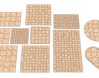 Puzzle SVG Laser Cut Templates: CNC Jigsaw Files