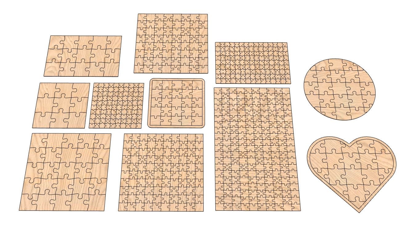 Jigsaw Puzzle Cutter Template by zcassell, Download free STL model