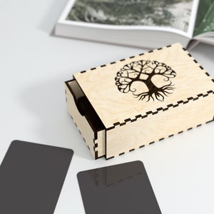Tarot Card Laser Cut Box - tree of life - stash box/keepsake box/tarot card box - Laser Cut Box Slider Box Files - Bundle - Glowforge