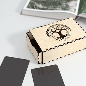 Tarot Card Laser Cut Box - arbre de vie - cachette/boîte à souvenirs/boîte à cartes de tarot - Laser Cut Box Slider Box Files - Bundle - Glowforge