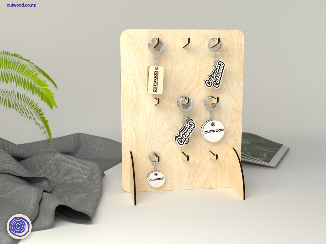 Keychain Display Stand Digital File Rounded Square Design Etsy