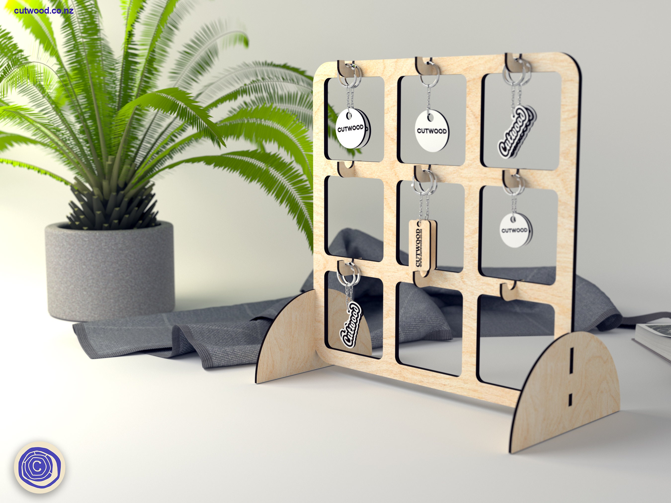 Keychain Display Stand Digital File Hollow 9 Item Design Etsy