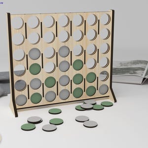 Laser Cut Connect Four Game: DIY Board Game SVG DXF (Digital Download) image 4