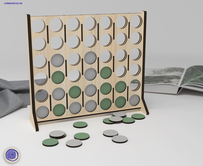 Laser Cut Connect Four Game: DIY Board Game SVG DXF (Digital Download) image 4