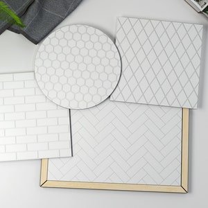 Patterns for Glowforge Bundle - Herringbone, Subway Tile, Hexagon, Diamond - Ai SVG EPS - Glowforge - Laser Cut Files