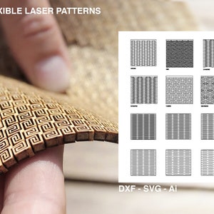 Flexible / Living Hinge Laser cut files - SVG, DXF, DWG, Ai - For Glowforge, Laser Cutting or Vector files