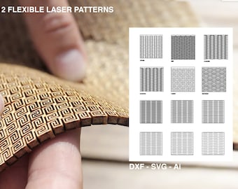 Living Hinge Laser Cut Files: Flexible Wood Patterns (SVG, DXF, DWG, Ai)