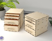 Organizer with Drawers for Craft Supplies, Pencil Holder - Glowforge files - SVG, DXF
