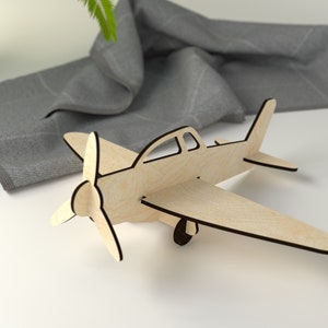 おもちゃの子供用飛行機パズル - デジタルレーザーカットファイル - 3 mm、1/8 インチ、4 mm - SVG、ai、eps 子供用デジタル製品