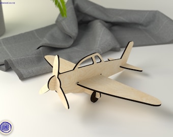 Laser Cut Files for Toy Plane Puzzle, Kids Wooden Aircraft SVG Ai EPS Files for Glowforge and Laser Cutting Projects
