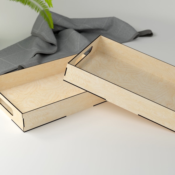 Flat Wooden Serving Tray Digital File -  Ai SVG EPS - Laser Cut Pattern Model