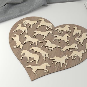 Horse Heart Laser Cut File: Silhouette Design (SVG PDF EPS Ai)