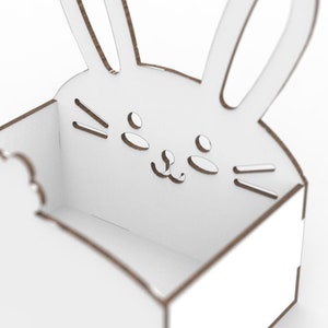 Easter Bunny Basket Laser Cut File, Easter Box Bunny Laser Model ...