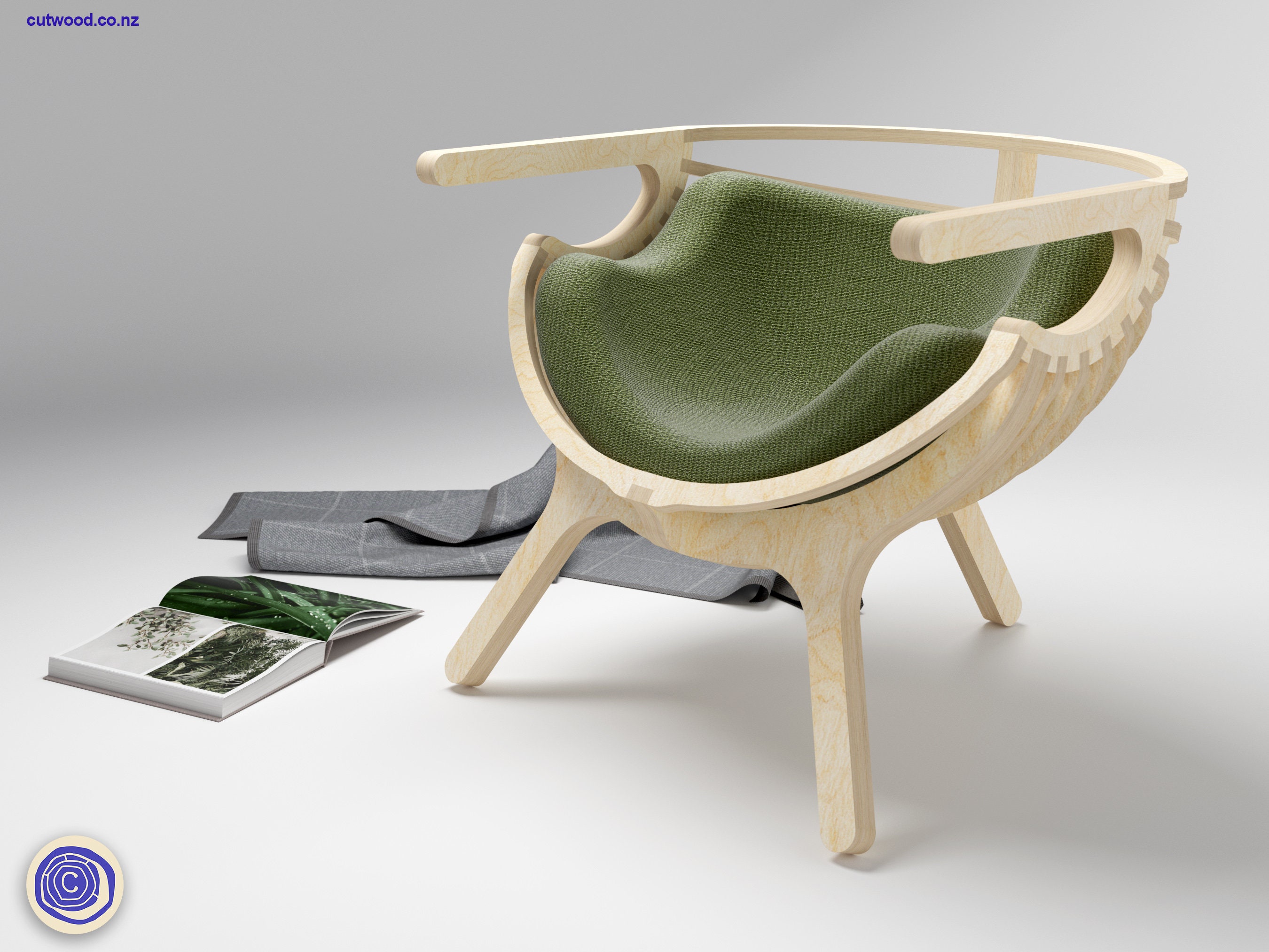 Plywood Chair Design Home Decor Furniture 3D Model Vector Etsy