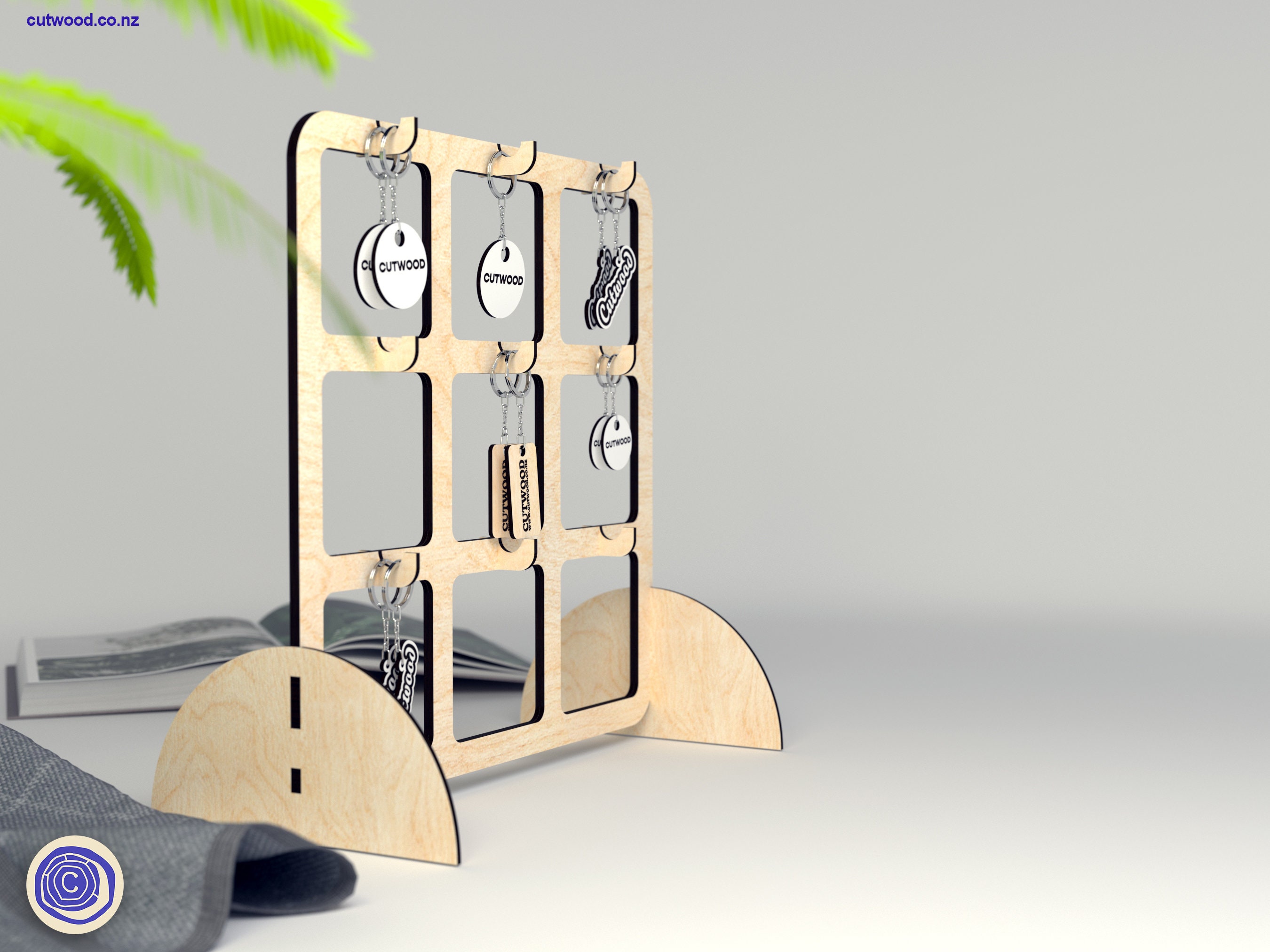 Keychain Display Stand Digital File Hollow 9 Item Design Etsy