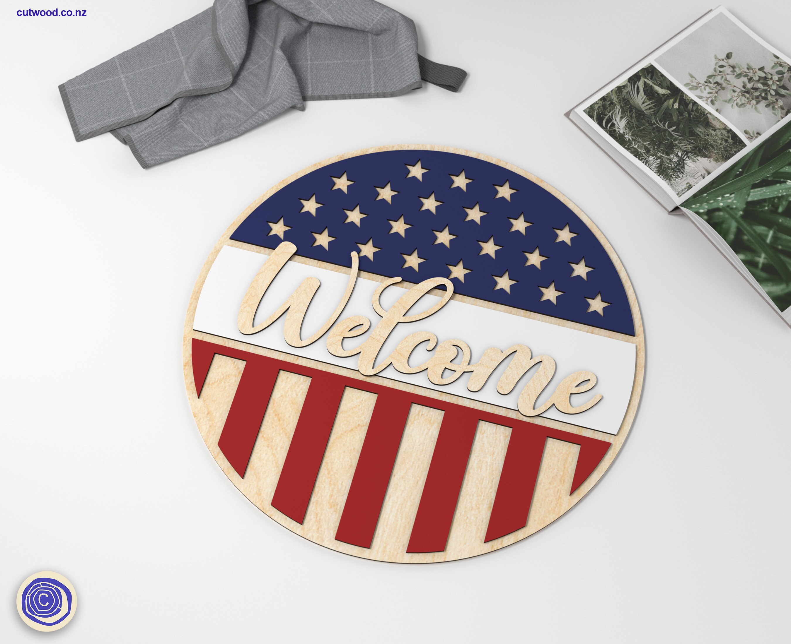 Patriotic American Welcome Sign Digital Download July 4th | Etsy
