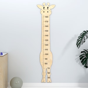 Giraffen-Wachstums-Diagramm - Höhen-Diagramm Tier-Wand-Kunst für Kinder - Laser-Schnitt-Datei - Glowforge SVG