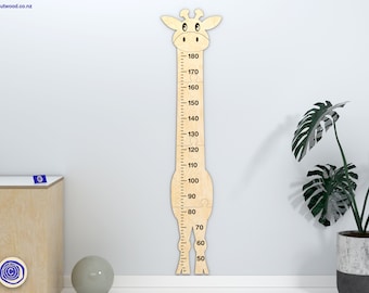 Giraffe Growth Chart - Height Chart Animal Wall Art for Kids - Laser Cut File - Glowforge SVG