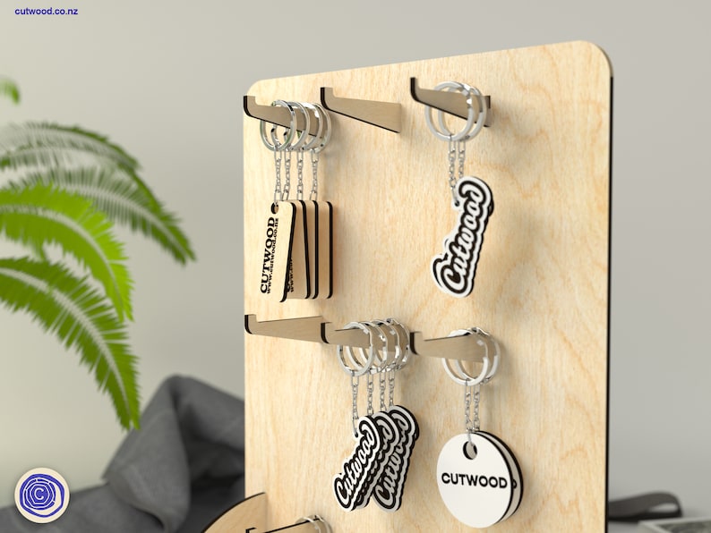 Keychain Display Stand Digital File Rounded Square Design Etsy