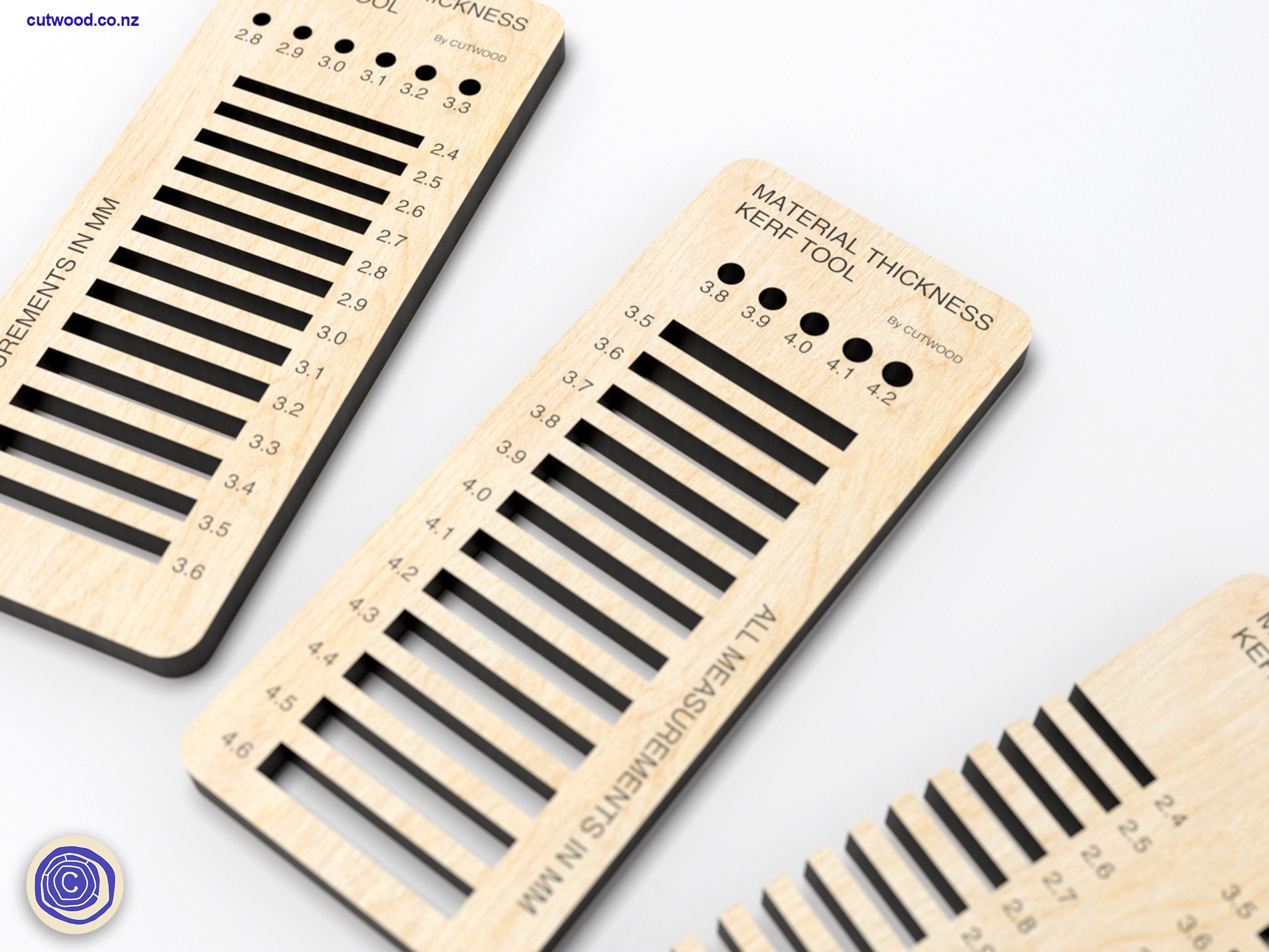 Material Thickness Test Kerf Tool for Laser Metric Designs Etsy Australia