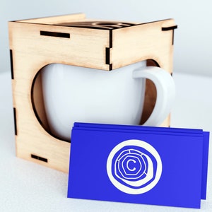 Gift Box for Coffee Cups - Mug Holder Wooden Box - Ai SVG EPS - Laser Cut Pattern Model