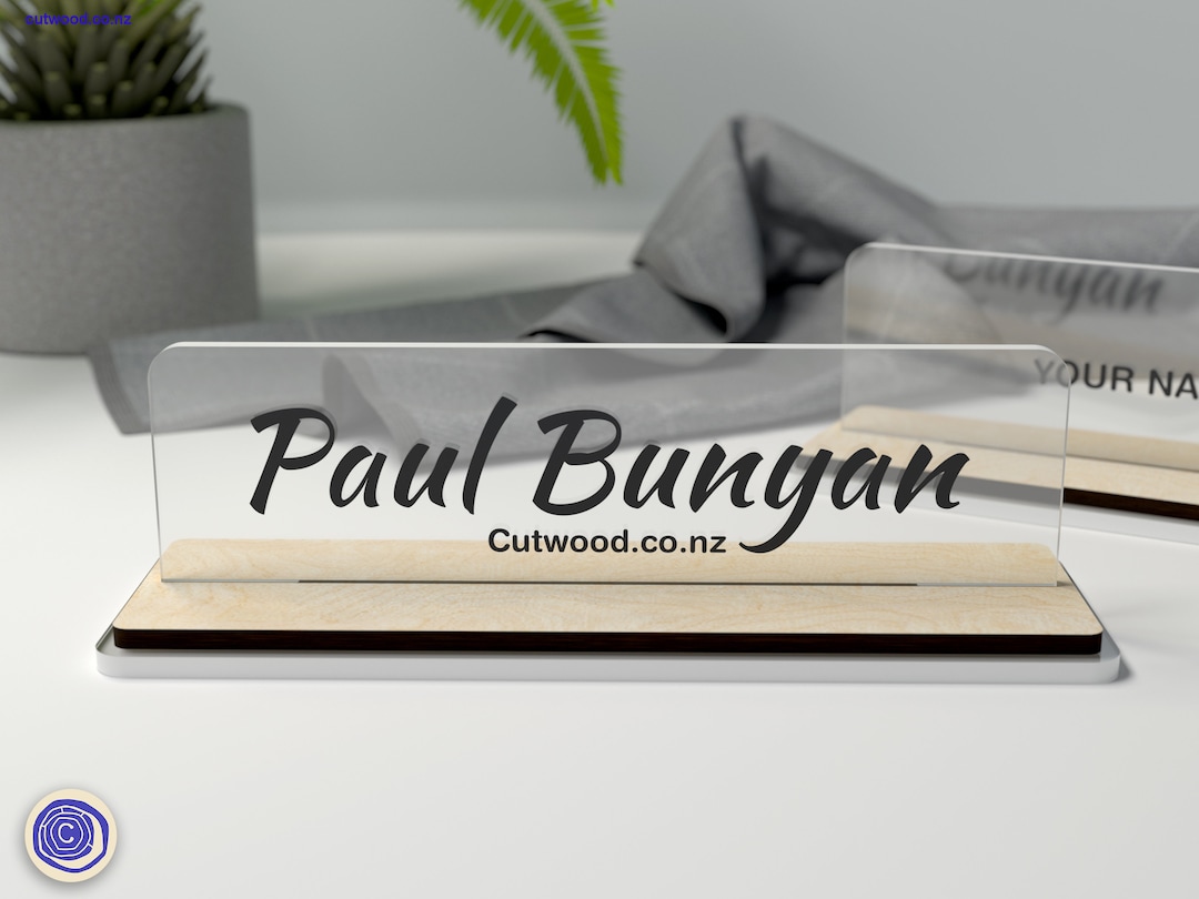 Desk Name Plate Name Plaque Plate Stand SVG Laser Cut Files