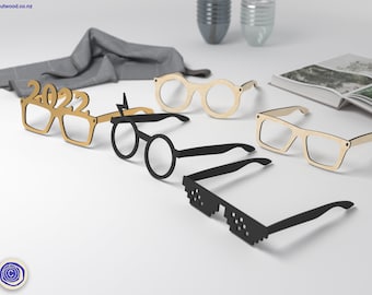 Gafas de fiesta cortadas con láser: gafas de sol de disfraz (archivos SVG, DXF y EPS)