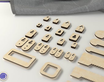 Sawtooth Hanger - Photo Hanger Hooks Bundle - Digital Download - Glowforge - Laser Cut File