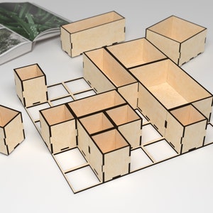 Box Storage Organizer Boxes Set - Lasercut organization system