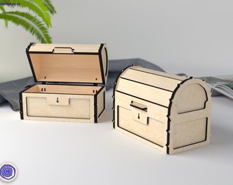 Mini treasure chest - Digital Laser Cut File - 3mm, 1/8inch, 4mm - SVG, PDF, ai, eps digital product