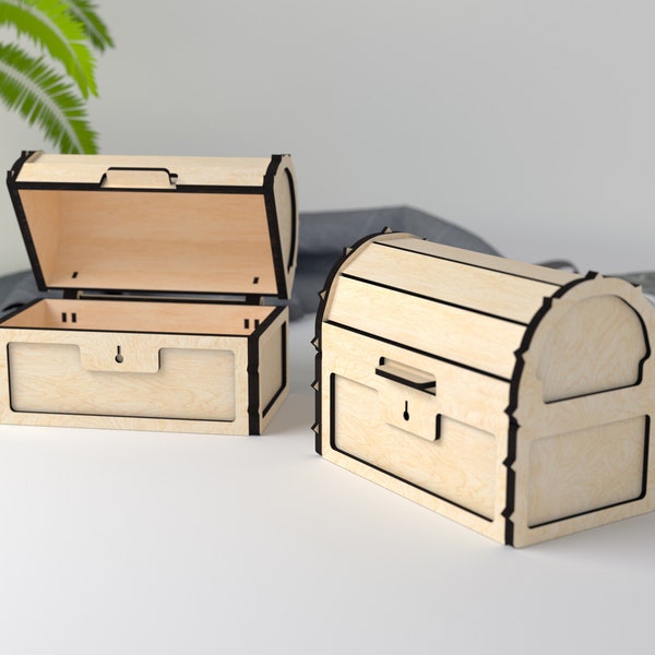 Mini treasure chest - Digital Laser Cut File - 3mm, 1/8inch, 4mm - SVG, PDF, ai, eps digital product