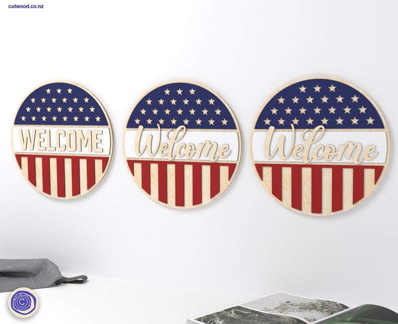 Patriotic American Welcome Sign Digital Download July 4th - Etsy
