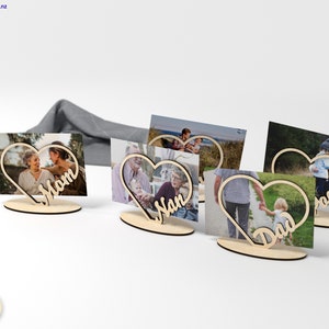 Laser Cut Heart Photo Frame: Mom, Dad, Nan, Bro (Digital Download)