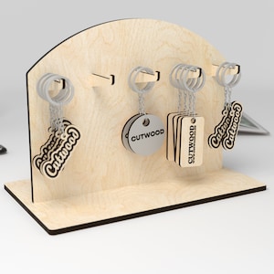 Keychain Display Digital File -  Ai SVG PDF - Laser Cut Pattern Model