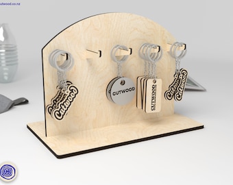 Keychain Display Digital File -  Ai SVG PDF - Laser Cut Pattern Model