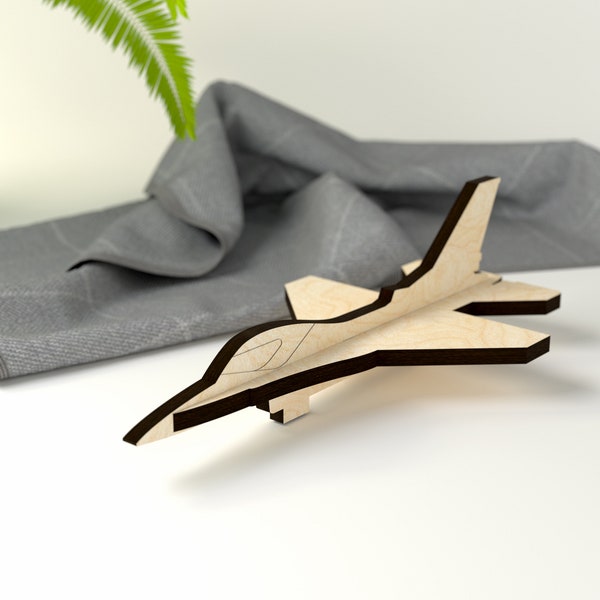 Toy Childrens Jet Plane Puzzle - Digital Laser Cut File - 3mm, 1/8inch, 4mm - SVG, ai, eps kids digital product