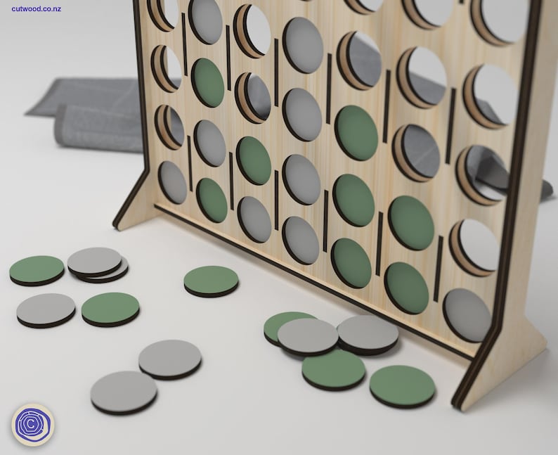 Laser Cut Connect Four Game: DIY Board Game SVG DXF (Digital Download) image 2