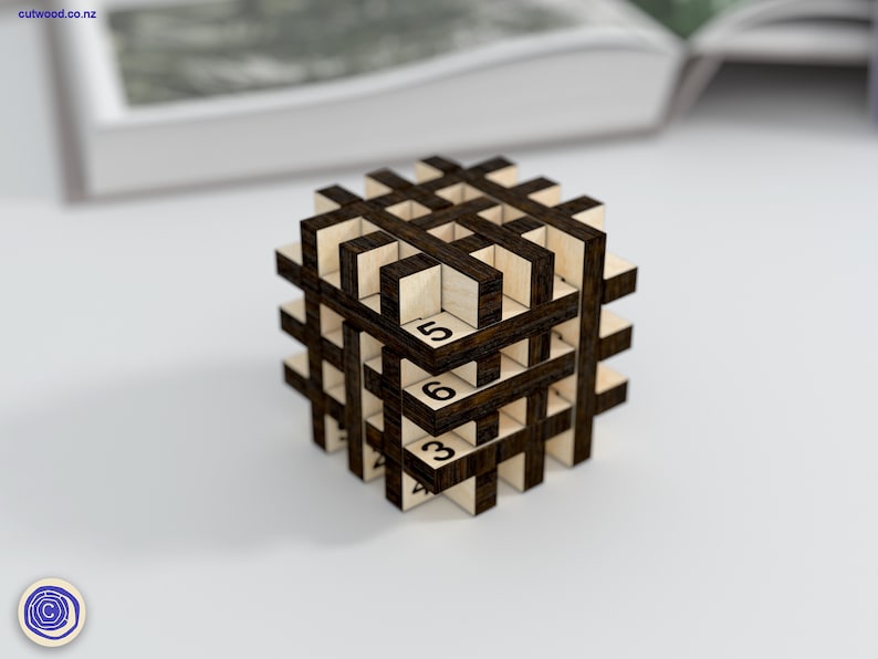 Laser Cut Box Puzzle Cube Toy Digital File Ai SVG PDF Laser Cut kids game Pattern Model Glowforge Puzzle, Jigsaw image 3