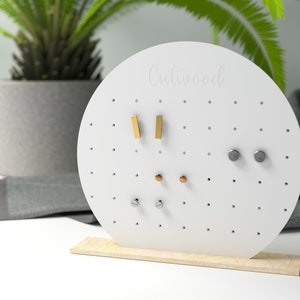 Runder Ohrring Display Ständer - Laser geschnittene Dateien - SVG ai DXF - Circle Market Schmuck Display