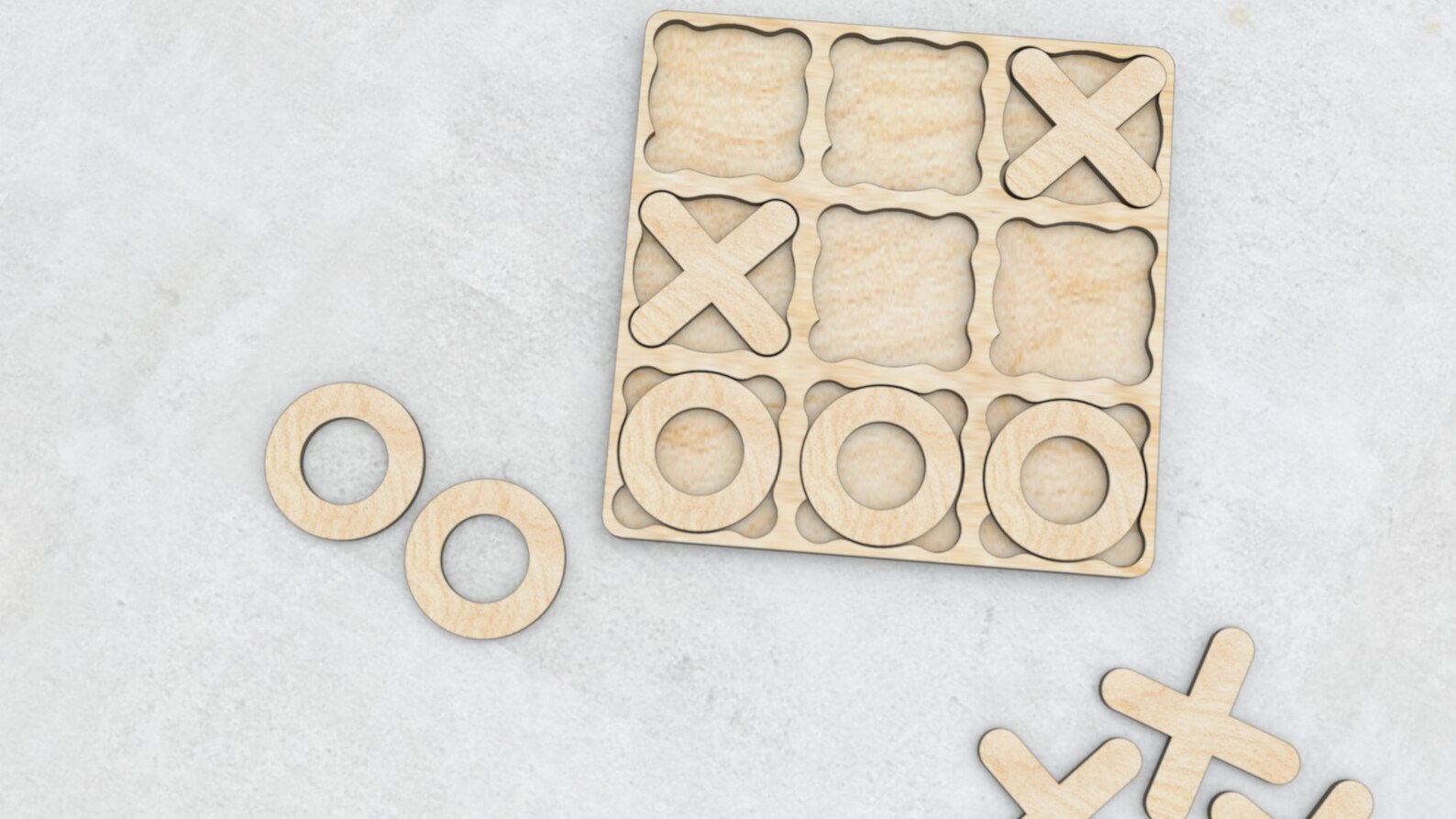 Tic tac toe board game Laser cut files SVG DXF vector plans Etsy