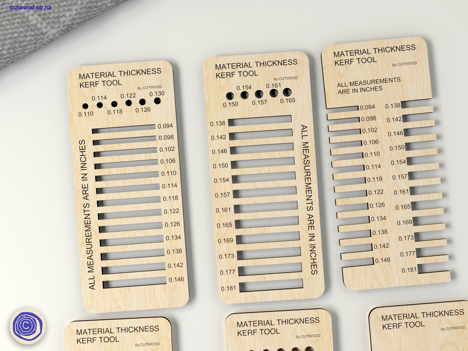 Material Thickness Test Guide Set - Kerf Tool for Laser - MM and Inches ...