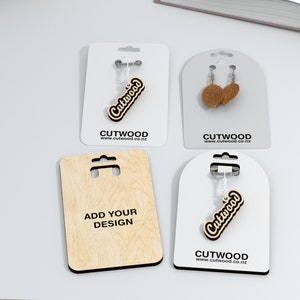 Keychain Display Card Digital File - 4 Designs - Ai SVG PDF - Laser Cut Pattern Model - Keychain SVG Packaging